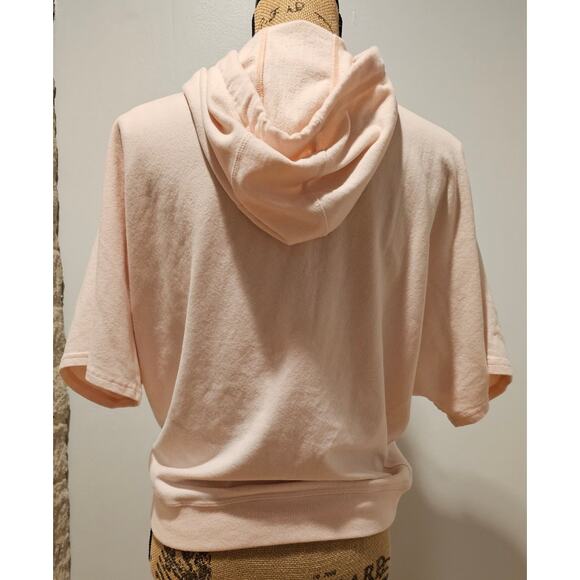 Sweaty Betty Cool Down Short Sleeve Luxe Hoody Liberty Pink Made in Italy - Picture 4 of 12